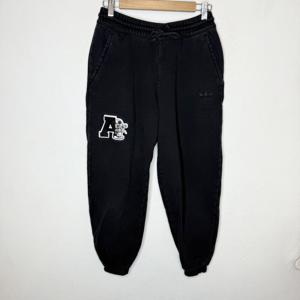 Adidas Disney Astronaut Mickey Black Drawstring Sweatpants Pockets Men’s Small